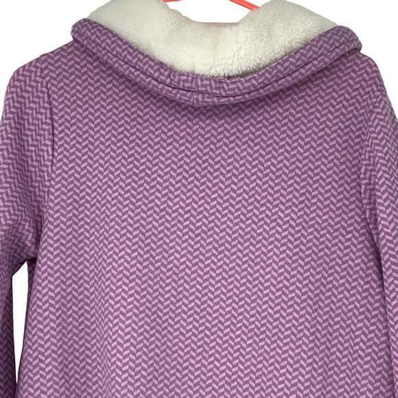 Womens Pajamagram Size Small Fleece Cowl Top Sweatshirt PJ Sleep 3144 Purple - Picture 4 of 7